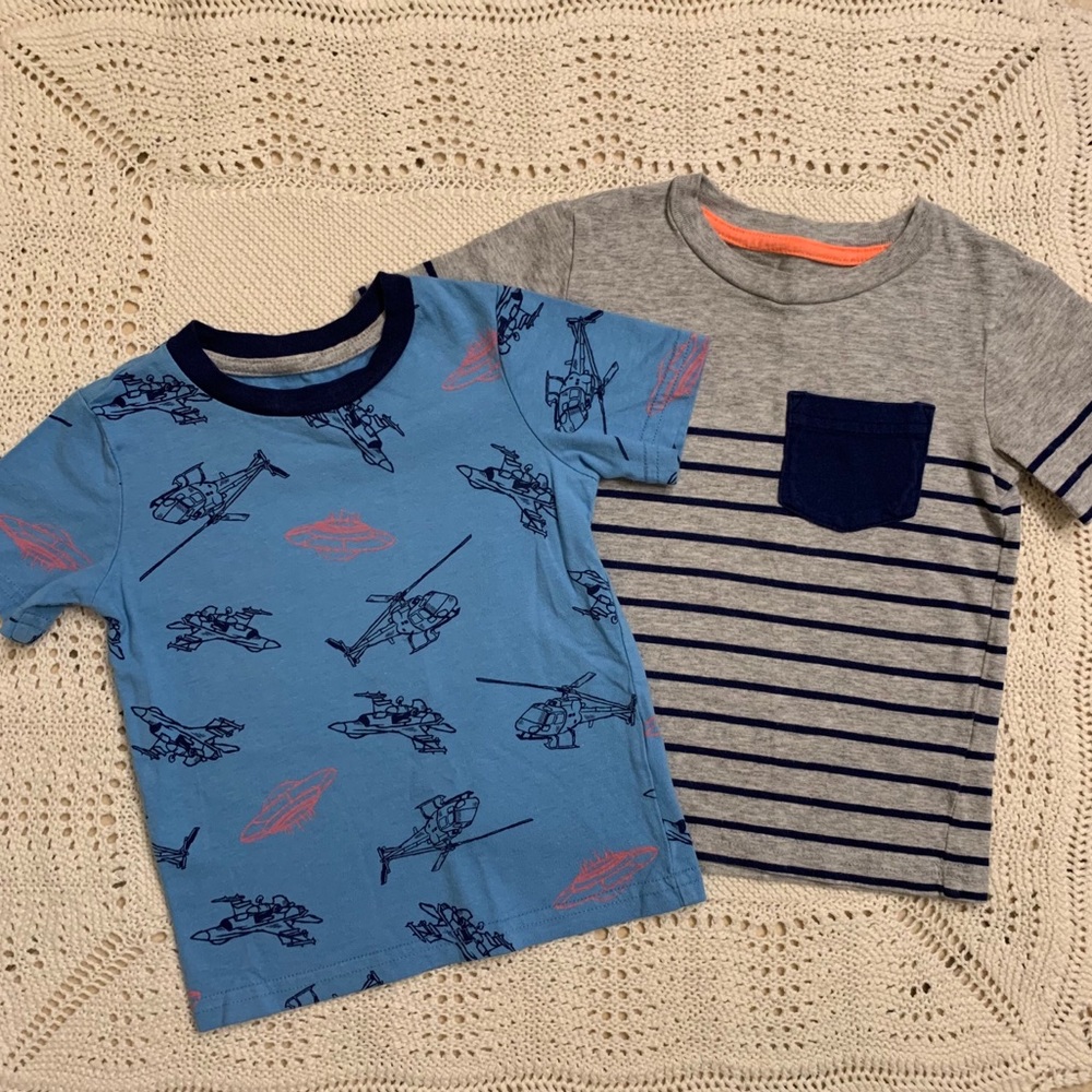 Carter’s Airplane and Striped Tees- 2 pk